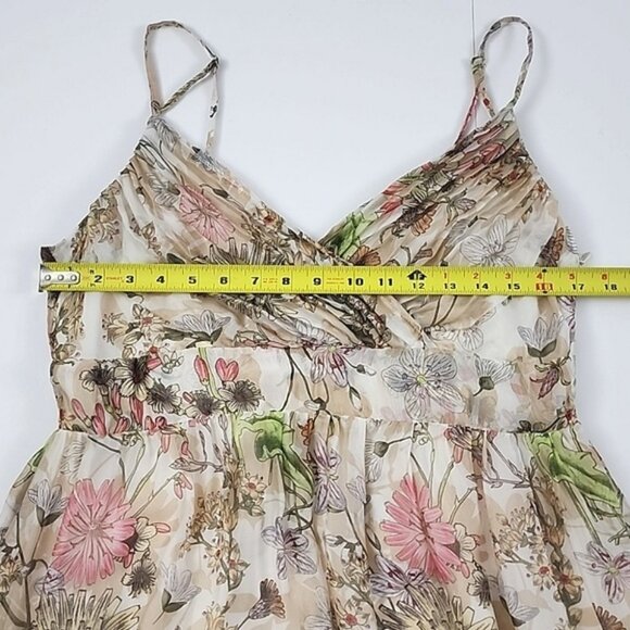 Tristan Women's Maxi Strapless Dress Floral Print Cream Pink Flowy Size 16 - Picture 14 of 16
